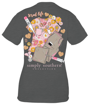 Simply Southern SS Tee - Scrub Life Graphite Heather