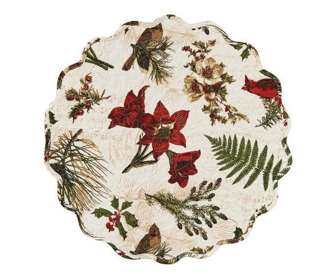 Quilted Round Placemat - Nature Sings