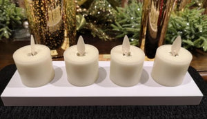 LC3328R-Moving Flameless Rechargeable Votive Candle Set/4 with Charger - Cream