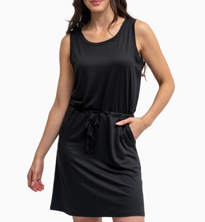 Napa Drawstring Dress-Black