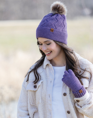Pom Top Knit Beanie Green