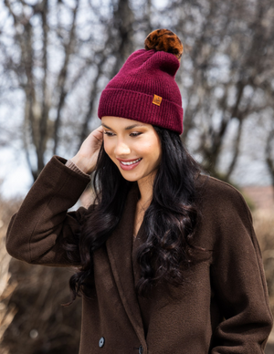Mix Match Snap On Pom Beanie Grey