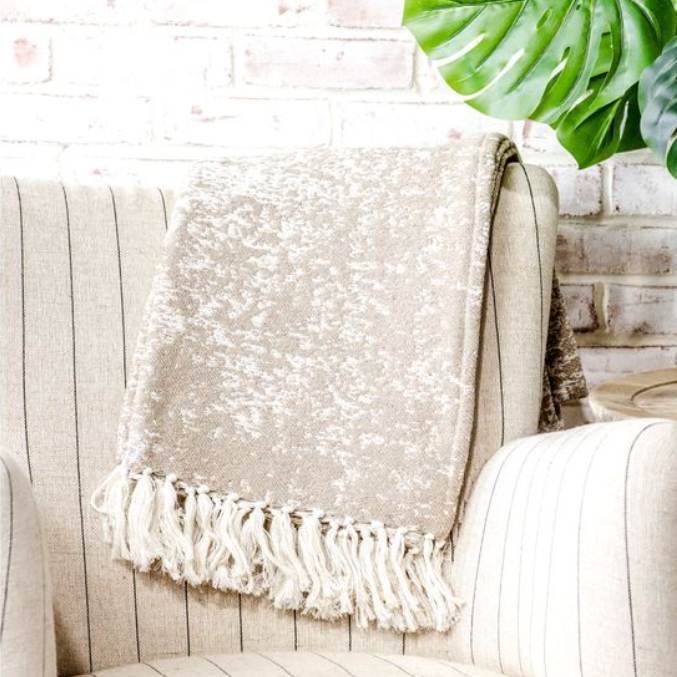 Taupe Pattern Throw 50x60