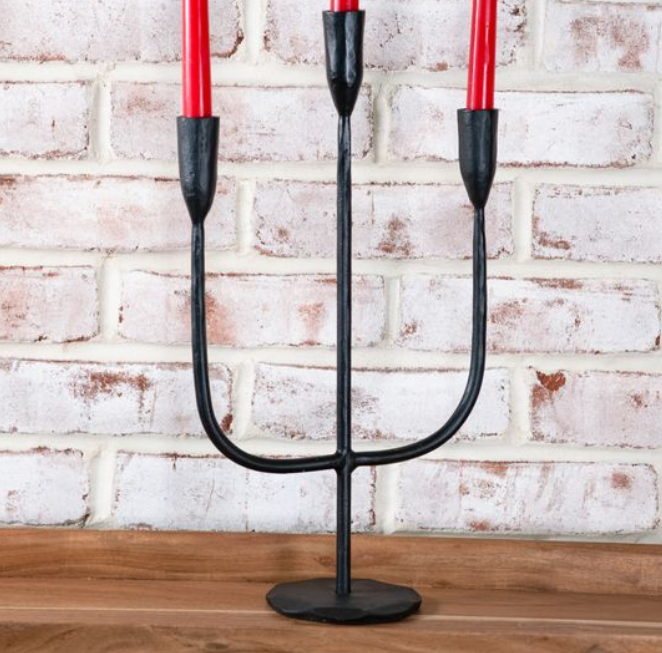 Black 3 Arm Candelabra
