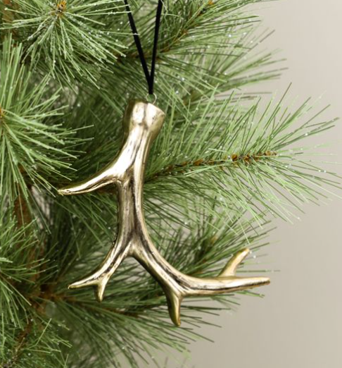 Gold Antler Ornament