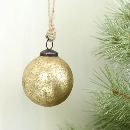 6" Gold Mercury Christmas Ornament
