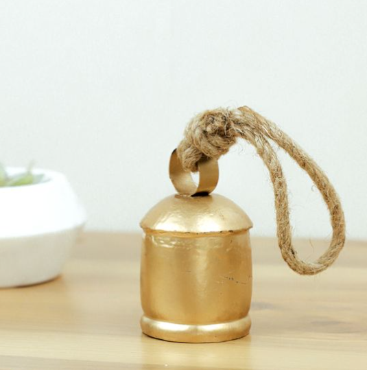 5.5" Gold Cowbell Ornament