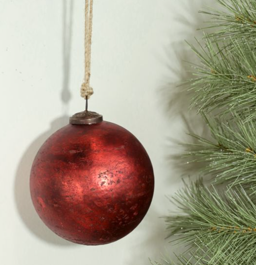 5" Red Foil Christmas Ball