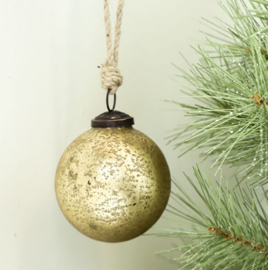 3" Gold Mercury Christmas Ball Ornament