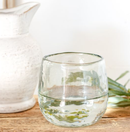 4" Hammered Glass Cup