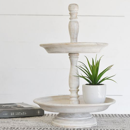 Mango Wood Two Tier Stand