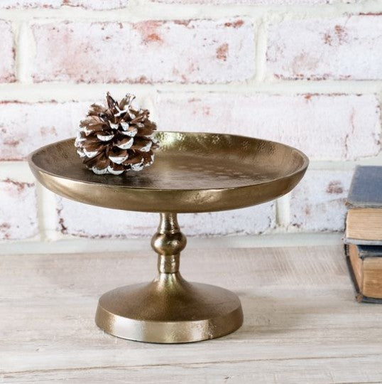 8" Antique Brass Cake Stand