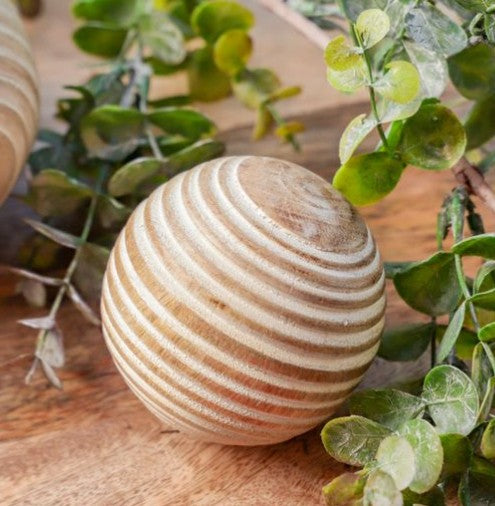 3" Striped Wood Ball