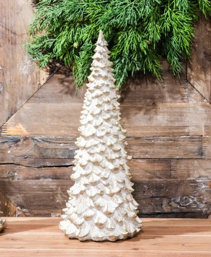 15" Snowy Gold Tree