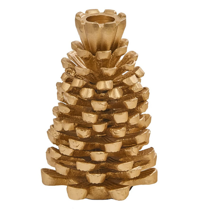 5" Gold Pinecone Taper Holder