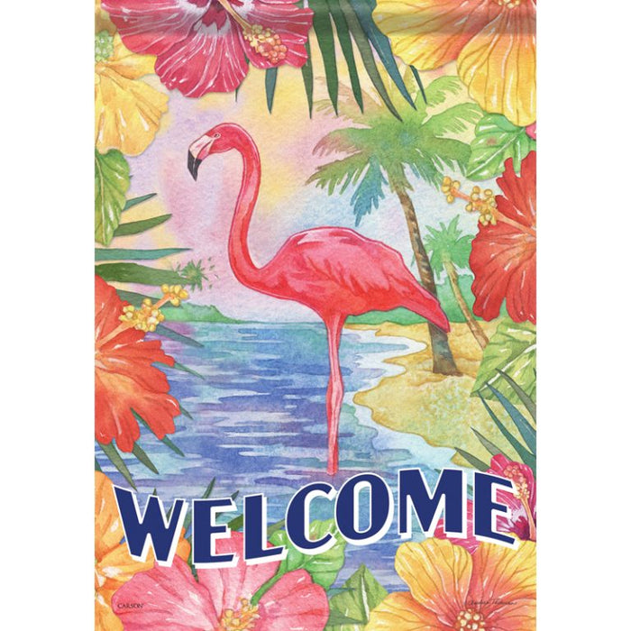 Garden Flag - Tropical Flamingo