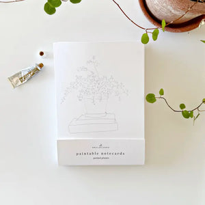 Watercolor Paintable Potted Plants Notecards