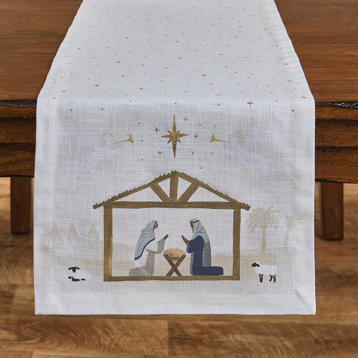 14" x 54" Table Runner -  Away in a Manger