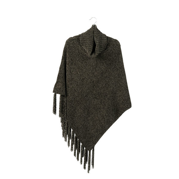 Beyond Soft Cowl Neck Poncho Green