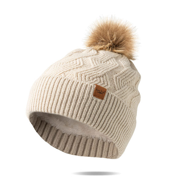 Pom Top Knit Beanie Oat