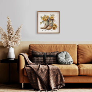 Boots with Sunflowers Wall Art