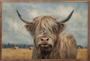 Bull with Blue Sky Wall Art