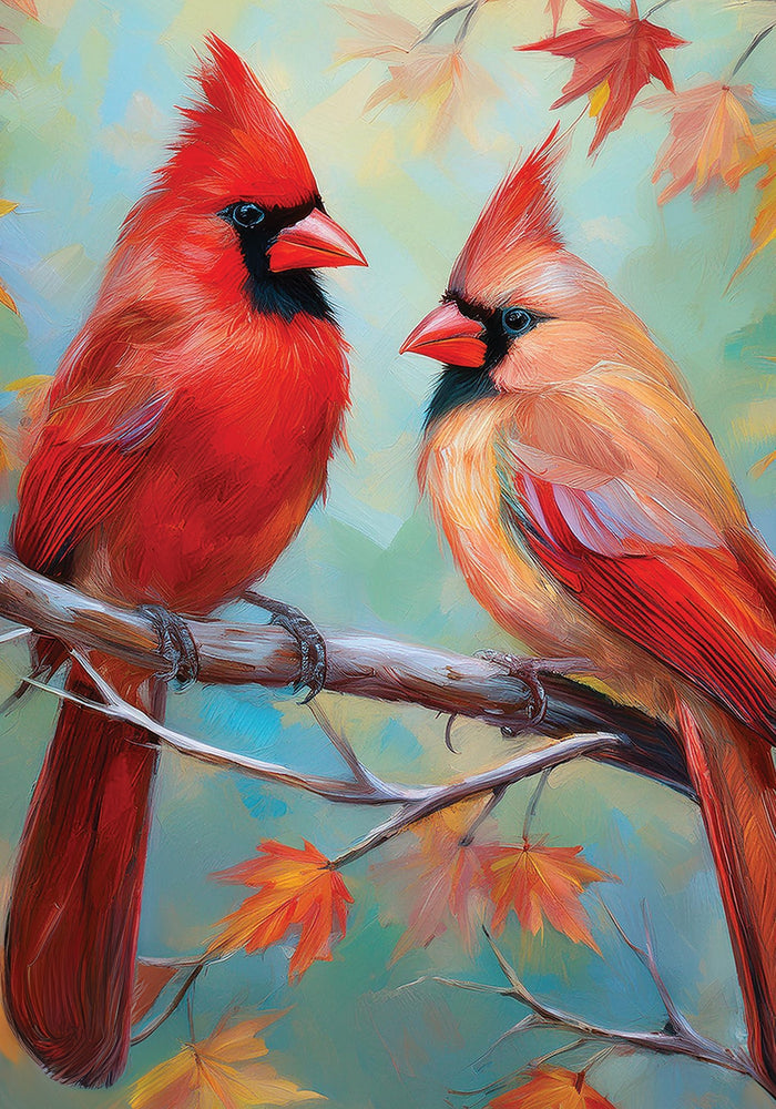 Garden Flag - Cardinal Couple