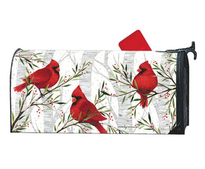 Mailbox Cover - Cardinals in Birch