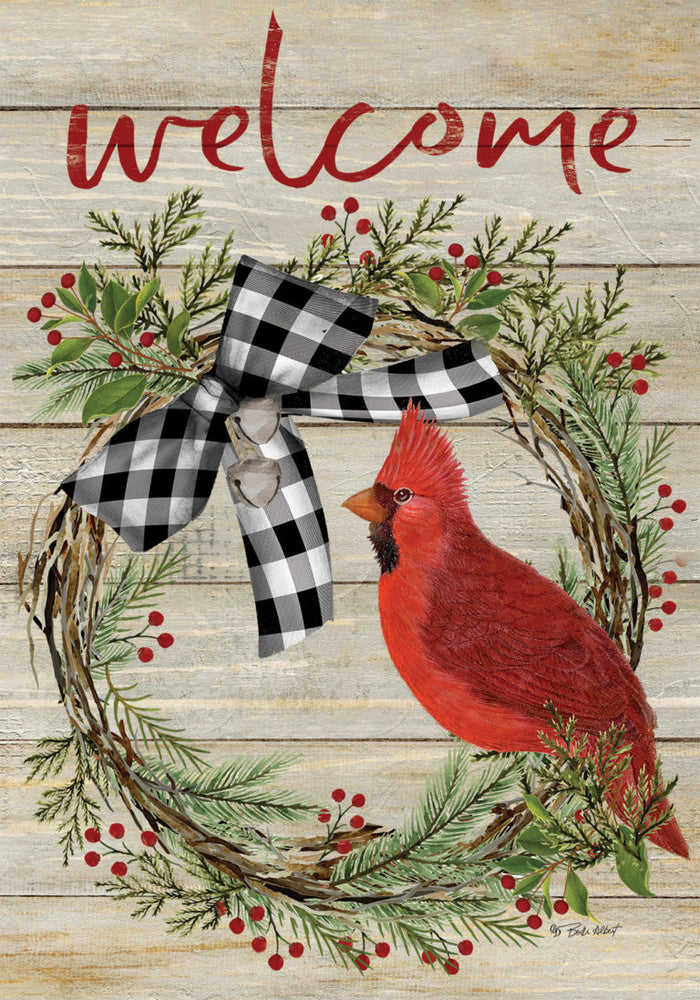 Garden Flag - Cardinal Wreath