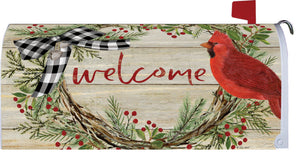 Mailbox Cover - Cardinal Wreath