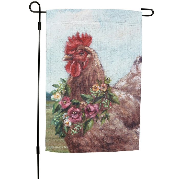 Garden Flag - Floral Chicken