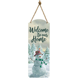 Metal Wall Plaque - Happy Snowman