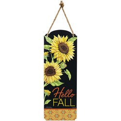 Metal Wall Plaque - Hello Fall Sunflowers