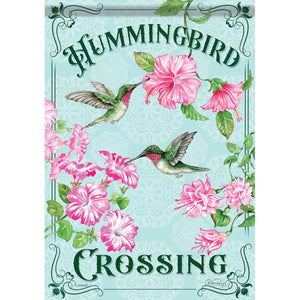 Garden Flag - Hummingbird Crossing Glitter