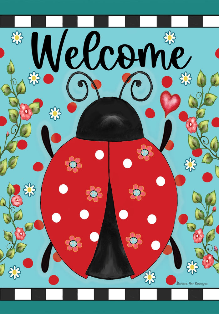 Garden Flag - Ladybug Check