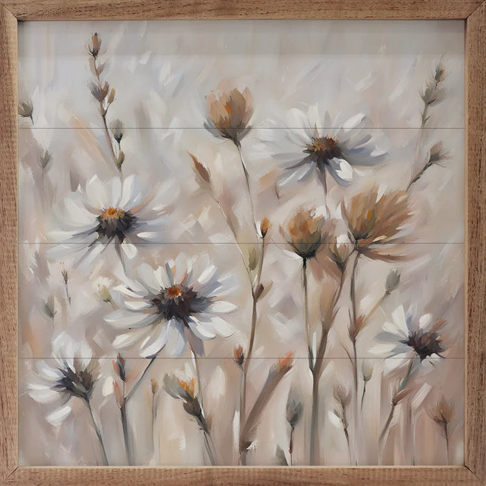 Neutral Daisy Field Wall Art