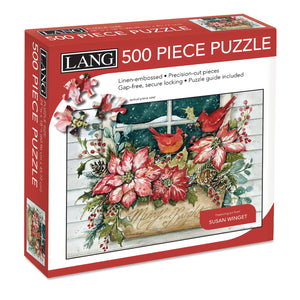 Lang 500 Piece Puzzle - Poinsettia Window Box