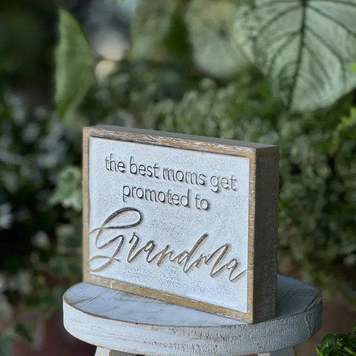 Promoted Grandma Carved Block