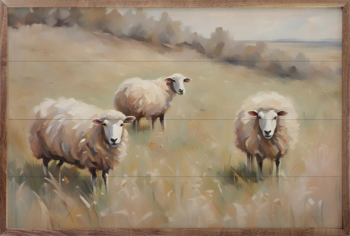 Three Sheep in Meadow Wall Art