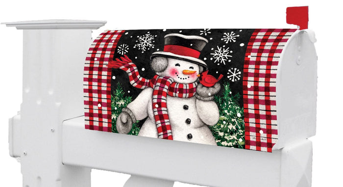 Mailbox Cover - Snowman and Cardinal