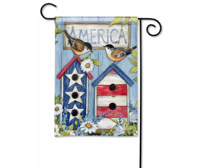 Garden Flag - Stars and Stripes Birdhouses
