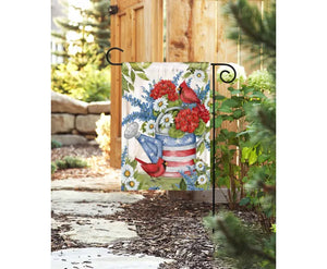 Garden Flag - Stars and Stripes Watering Can