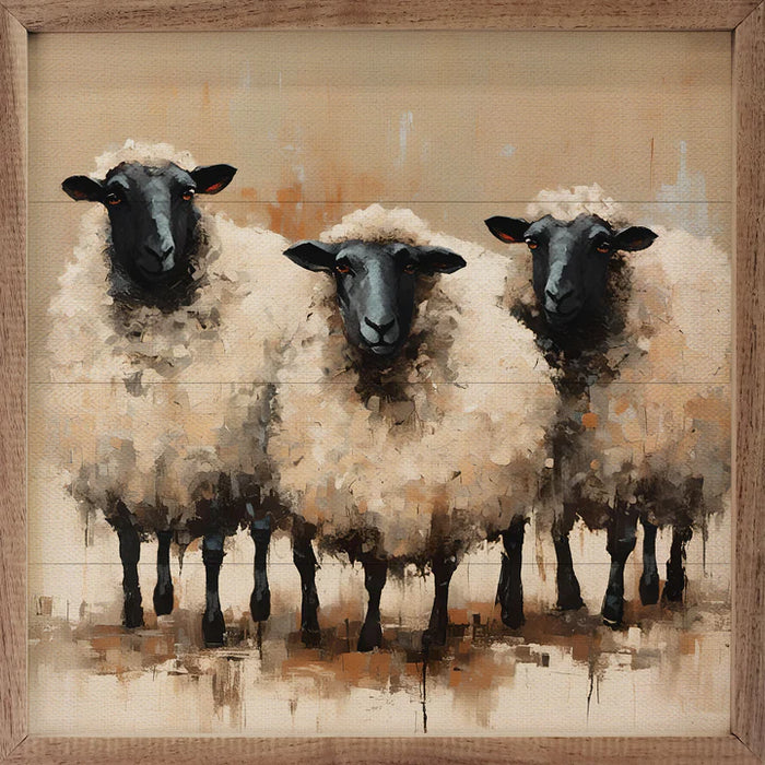 Three Sheep Neutral Wall Art