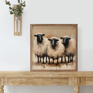 Three Sheep Neutral Wall Art