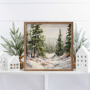 Timber Snowy Path Wall Art