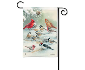 Garden Flag - Winter Bird Feeding