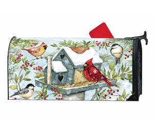 Mailbox Cover - Winter Birdhouse