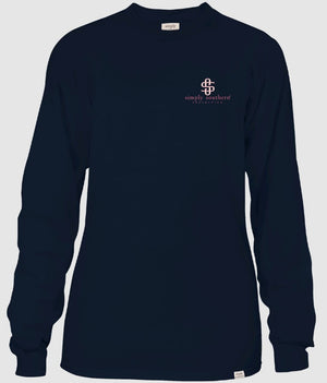 Simply Southern Youth LS Tee - Life-Navy