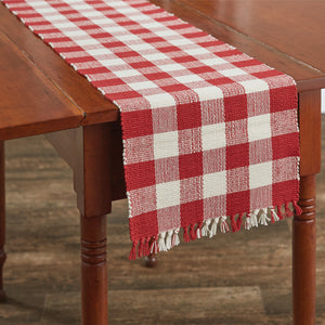 54" Table Runner - Wicklow Red and Cream