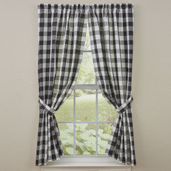 63" Curtain Panels - Wicklow Black and Cream